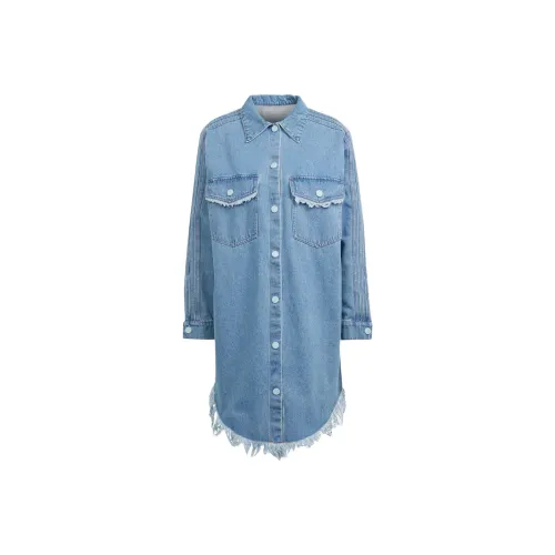 Adidas Originals Long Sleeved Dresses Women's Blue