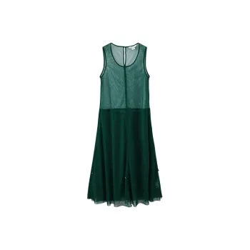 URBAN REVIVO Sleeveless Dresses Women's Leatherette Green