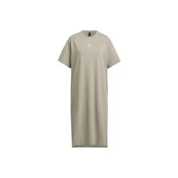 Adidas Wording Short Sleeved Dress Women's Green