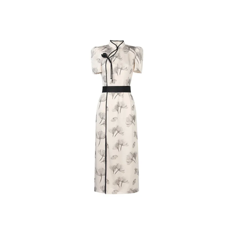 Duffy Fashion Short Sleeved Dresses Women's Apricot-0