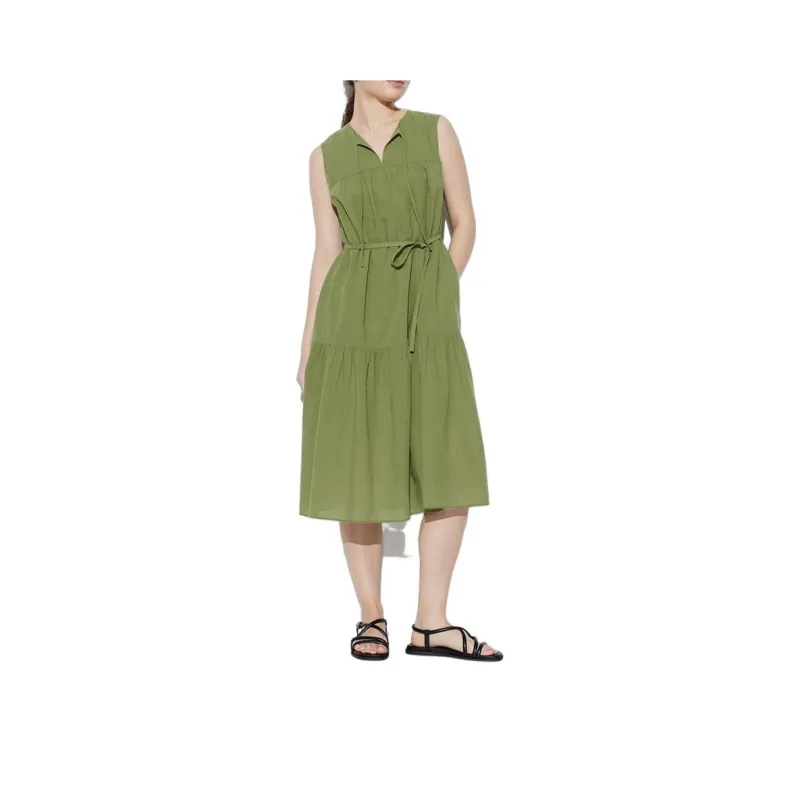 UNIQLO Sleeveless Dress Women's Green-0