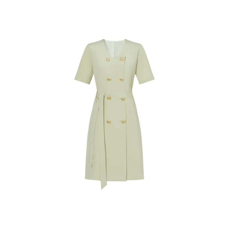 JZ Juzui Short Sleeved Dress Women's Light Green-0