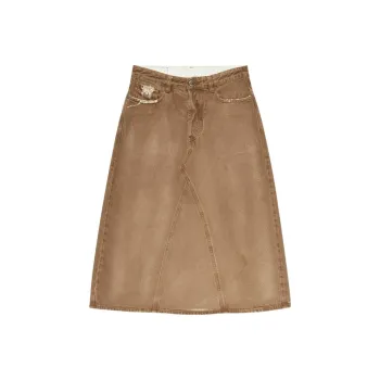 DIESEL FW24 Denim Long Skirts Women's Brown