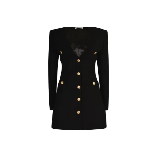 Alessandra Rich V-Neck Buttoned Blazer Dress