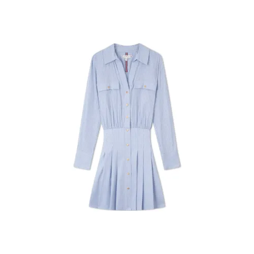 tommy color Hilfiger Long Sleeved Dresses Women's Blue White