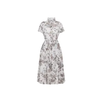 DIOR Mid-Length Shirt Dress Short-Sleeved Dresses Women's White