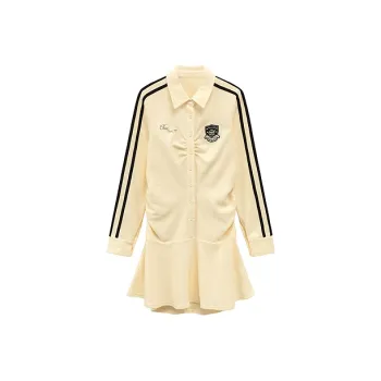 CHUU Long Sleeved Dress Women's White Apricot