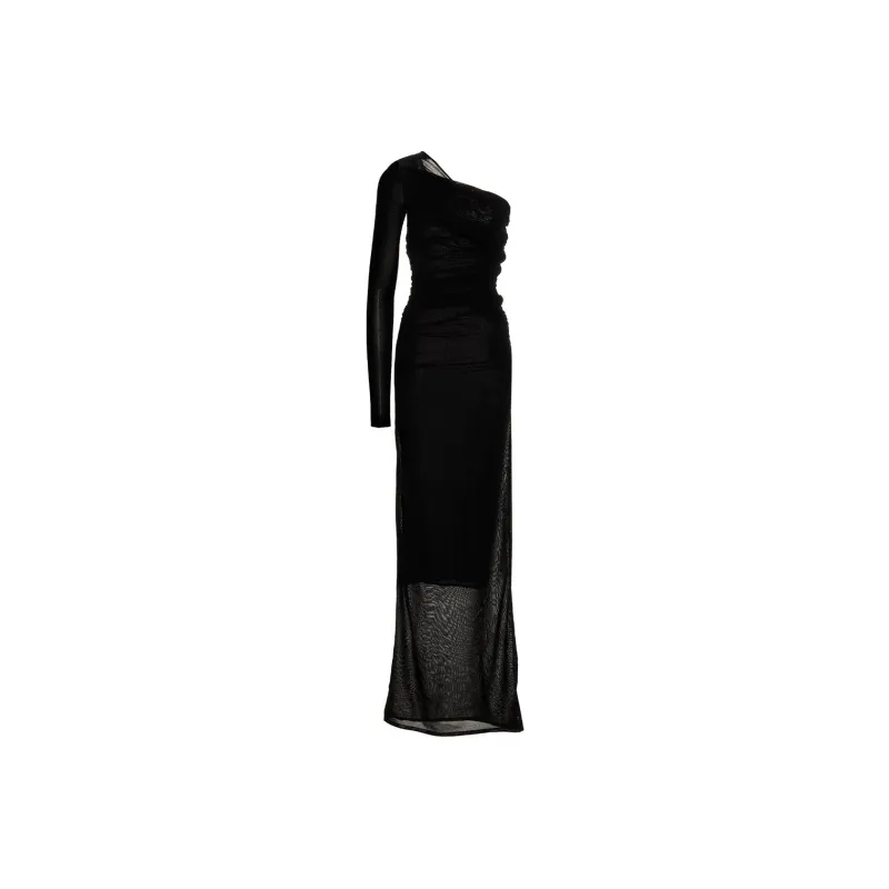 SAINT LAURENT One Shoulder Draped Maxi Dress-0