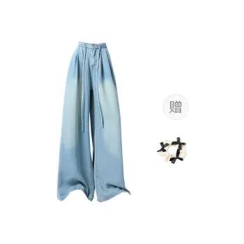 CPAURA Jeans Women's Nostalgic Blue+Bowknot Hair Tie Comes With