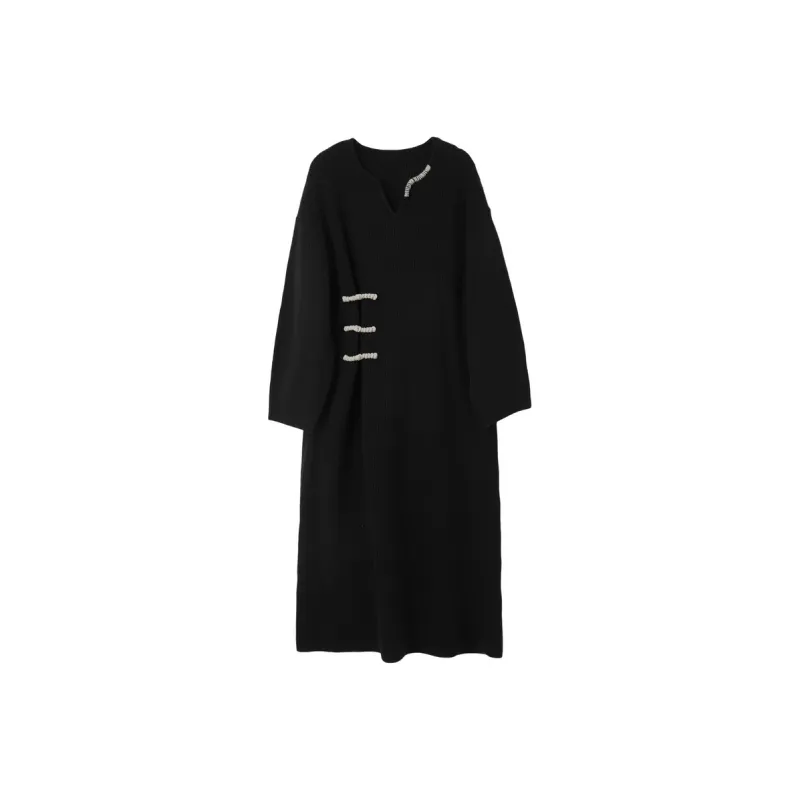3COLOUR Long Sleeved Dress Women's Classic Black-0