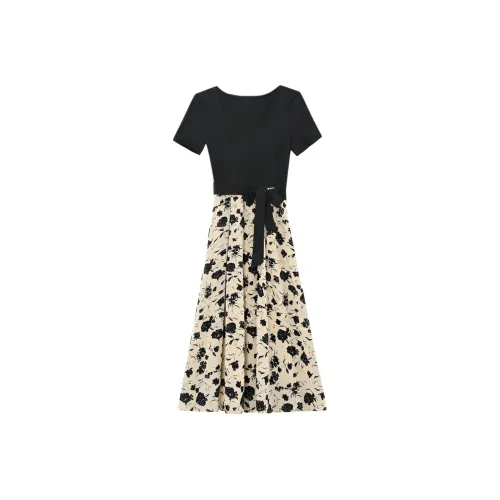 PLANE DRIFT Short Sleeved Dress Women's Black