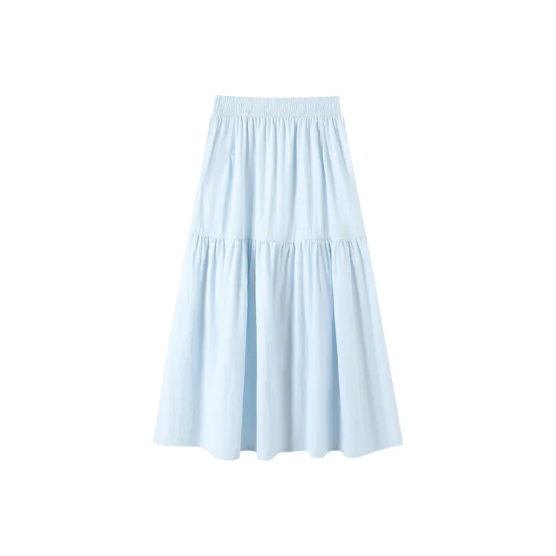 Flowers In Water Casual Long Skirt Women's-5