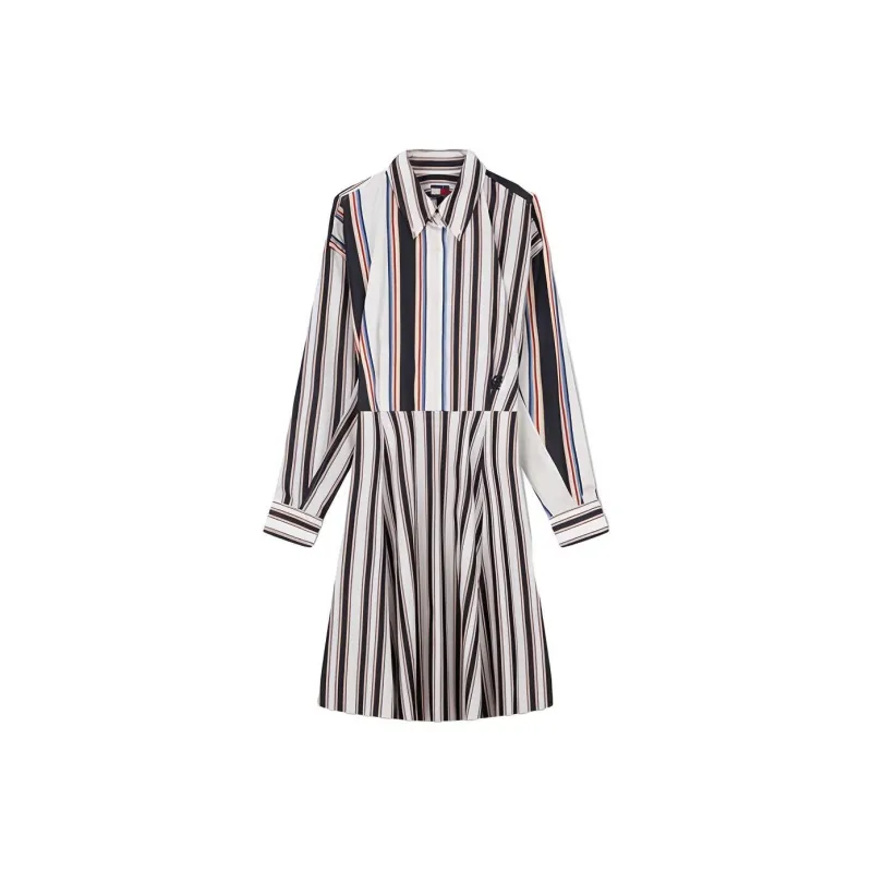 Tommy Hilfiger x CLOT Long Sleeved Dresses Women's Navy Blue-0