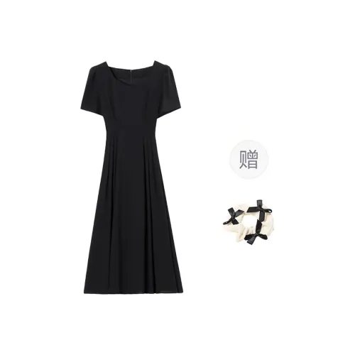 TORIGHT Short Sleeved Leather Women's Black+Bowknot Hair Tie Comes With