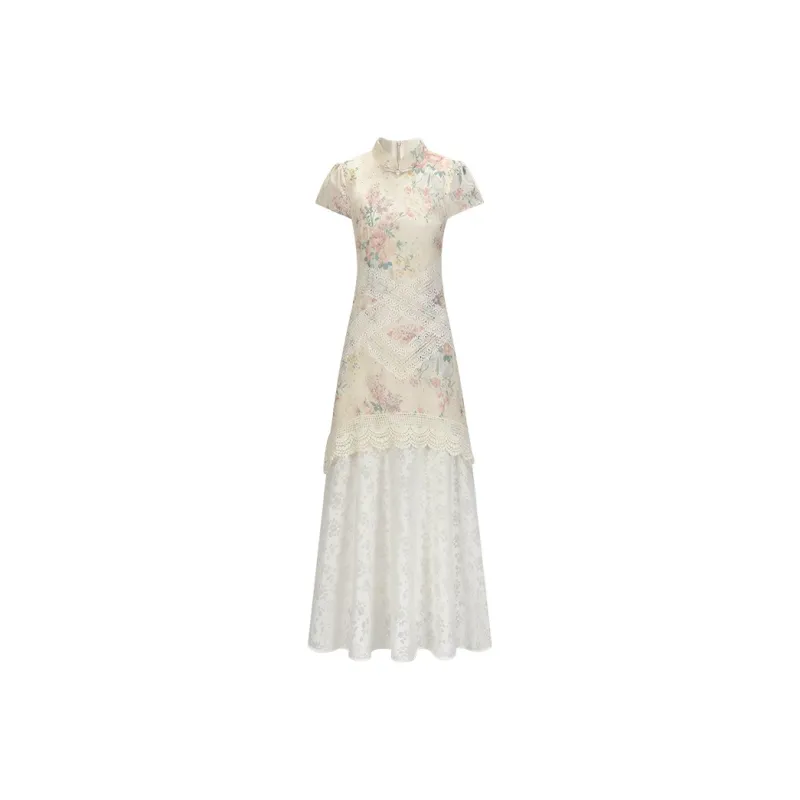 PLANE DRIFT Short Sleeved Dress Women's Apricot-0