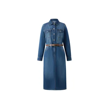 E.land Long Sleeved Dresses Women's Denim