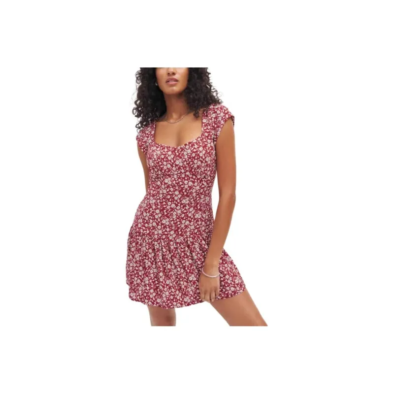 REFORMATION Short-Sleeved Dresses Women's FLOWER GIRL/Red-0