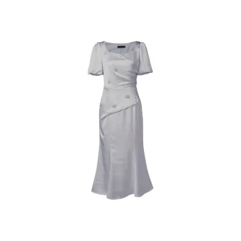 Duffy Fashion SS24 Short Sleeved Dresses Women's Gray