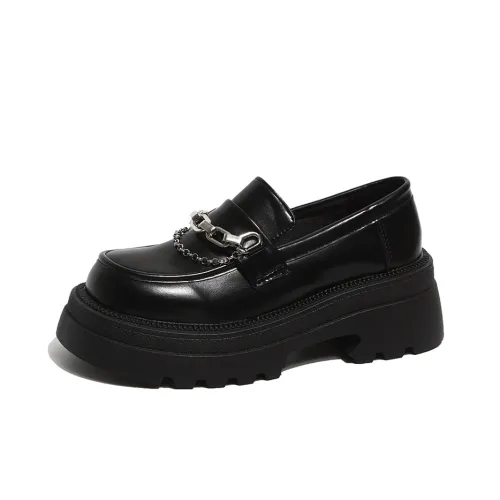 Medd Trendy Loafers Height Approx. 6cm Women's Classic Black & White Color Scheme