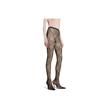 Balenciaga Lace Pantaleggings In Light Beige Leggings Women's Black