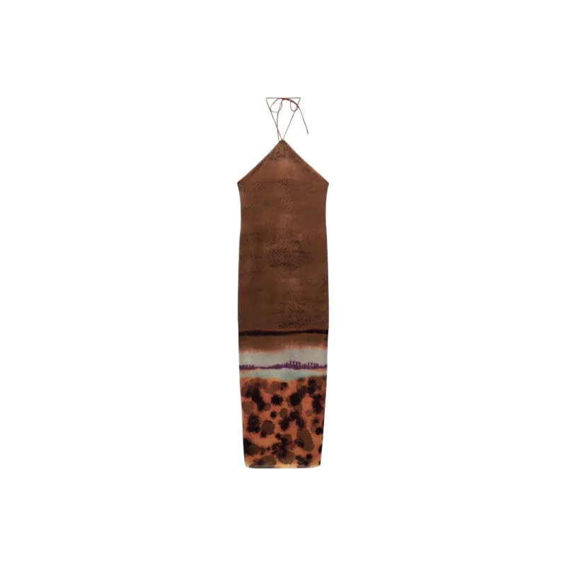 ZARA Slip Dresses Women's Tan-0