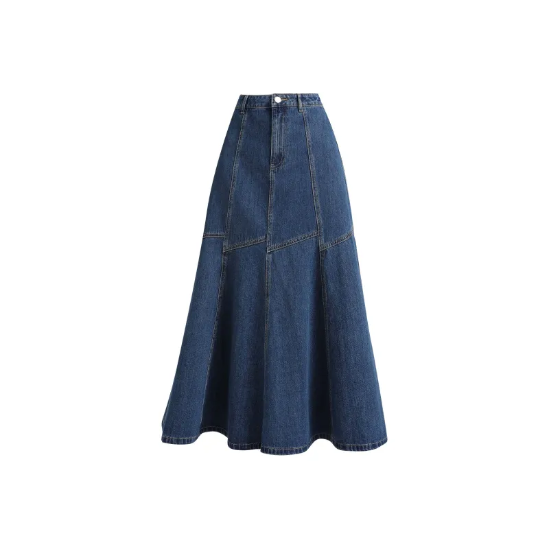 FOREVER 21 Denim Long Skirts Women's Vintage Blue-0