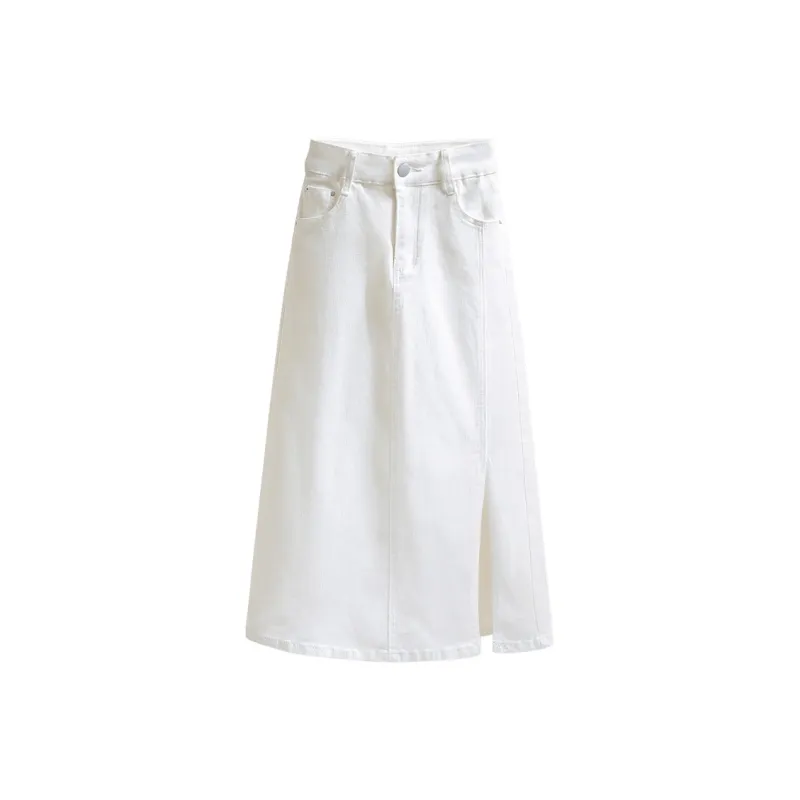 Cypress House Denim Long Skirt Women's White-0