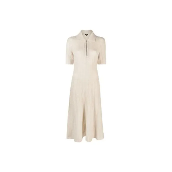 THEORY Short-Sleeved Dresses Women's Ecru-0