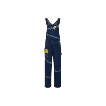 Lee x Smiley Overalls Women's Medium Dark Blue