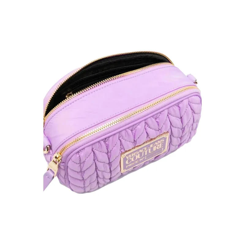 VERSACE JEANS COUTURE Nylon Shoulder Bag, Crossbody Bag Women's Purple-3