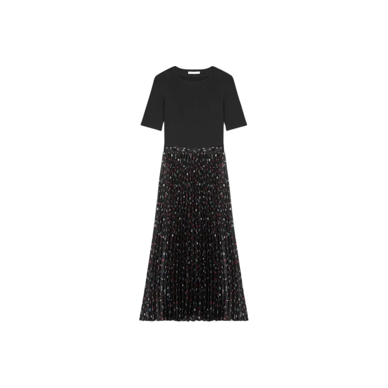Maje Short-Sleeved Dresses Women's Black Print-0