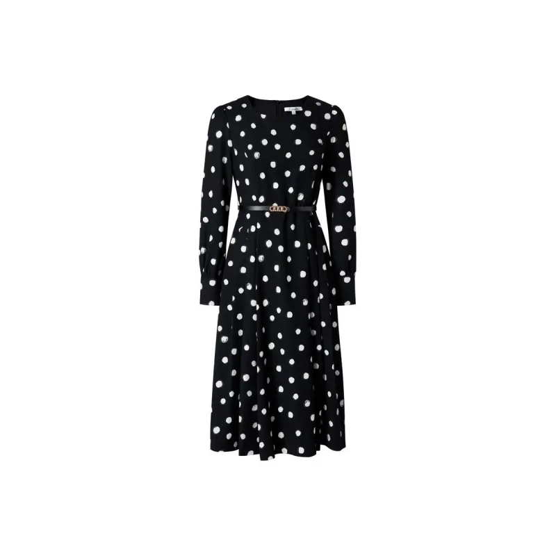 JZ. ANNAKRO Long Sleeved Dresses Women's Floral Black-0