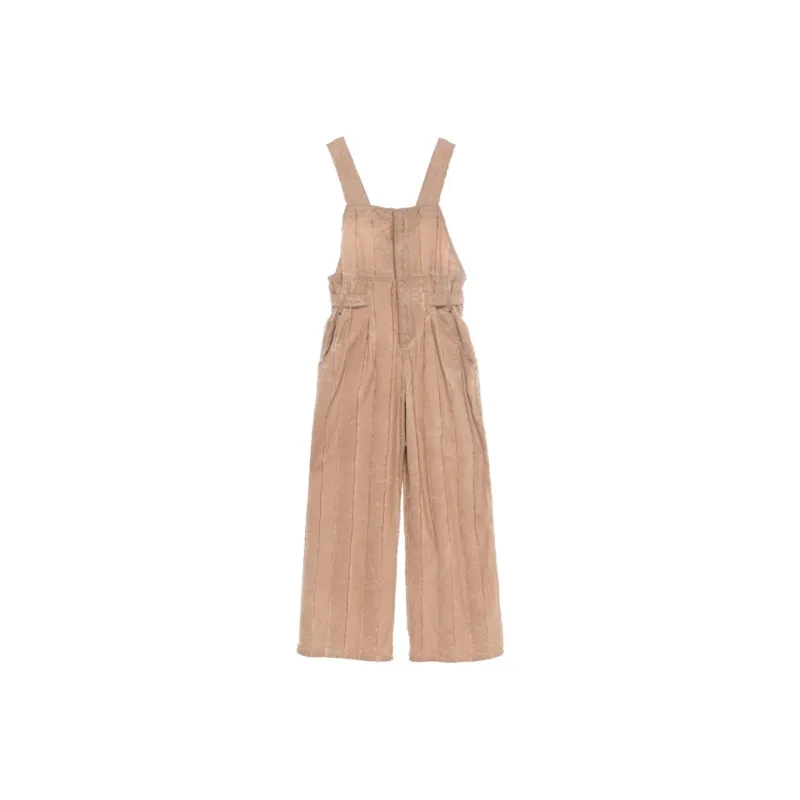 UMA WANG Panda Wide leg Denim Dungarees-0
