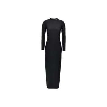 Alexander Wang Logo Printed Slim Fit Midi Dress
