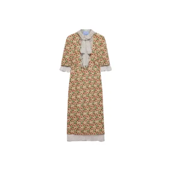 PRADA Short Sleeved Dress Women's Yellow