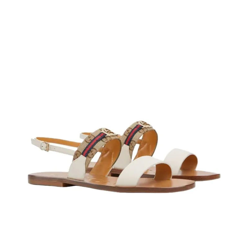 GUCCI Interlocking One Strap Sandals Women's White-2