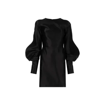 TOM FORD Puff sleeve Duchess silk Minidress