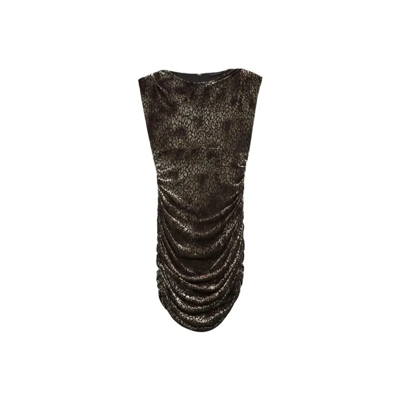 GUESS Velvet Animalier Mini Dress Sleeveless Dress Women's Olive-0