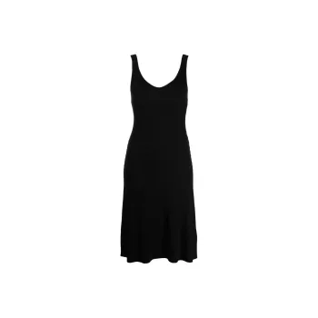 VINCE V-neck Ribbed-knit Midi Dress