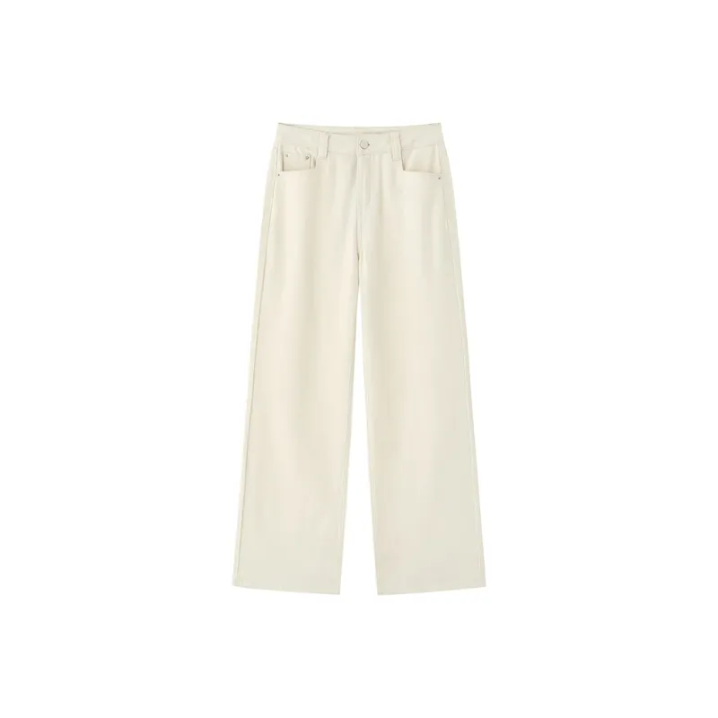 ZHOUMIAO Jeans Women's Ecru-0