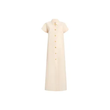 KHAITE SS25 Effy Dress Short Sleeved Dress Women's Natural
