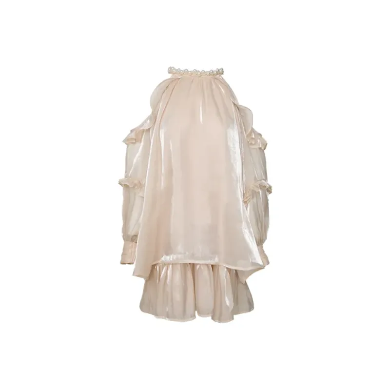 HUINIAN Long Sleeved Dresses Women's Apricot-0