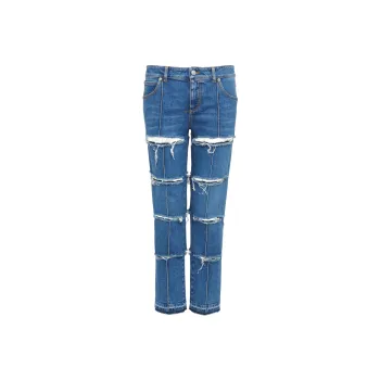 Alexander McQueen Straight-Leg Distressed Jeans