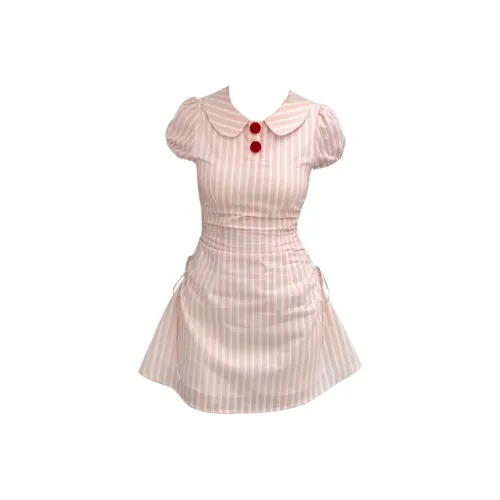 QYPRF Short Sleeved Dress Women's Red