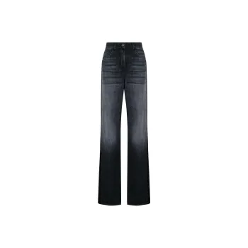 Elisabetta Franchi Satin Band Wide Leg Jeans