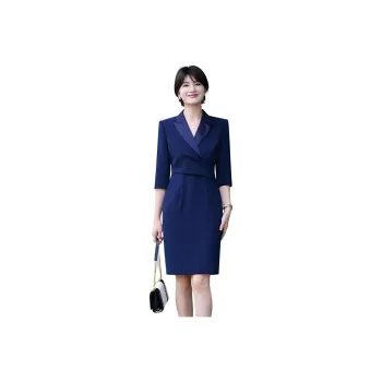 ONE SHALLOW Long Sleeved Dresses Women's Navy Blue