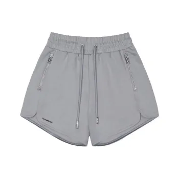 TEAM WANG Logo print Cotton Track Shorts