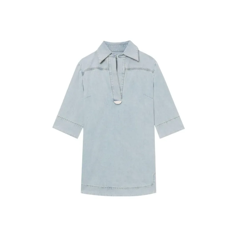 Zimmermann August Denim Minidress-0