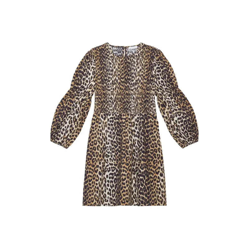 GANNI Long-Sleeved Dresses Women's Leopard Print-0