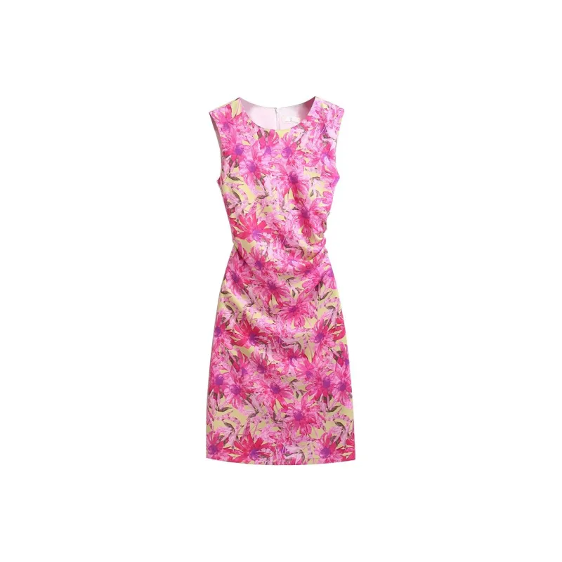Silky Queen Sleeveless Dress Women's Red-0